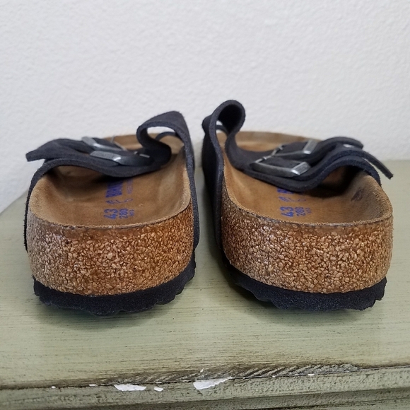 Birkenstock Arizona Soft Footbed Black Suede Sandals - Picture 5 of 9